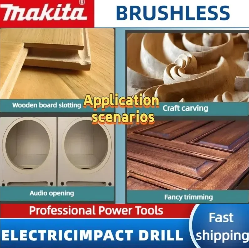 Original Makita DRT50 Cordless Trimmer Rechargeable Trimming Machine Brushless Slotting Tool Milling Woodwork Engraving Machine