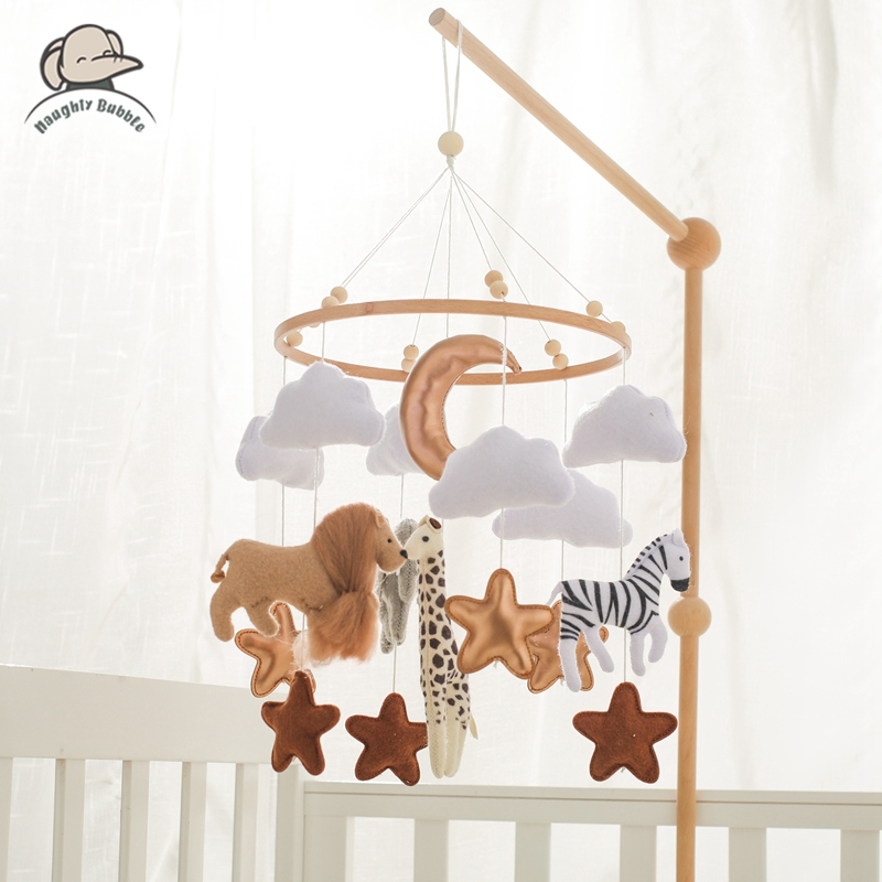 Hochet en bois pour bébé de 0 à 12 mois, Mobile sur le lit, boîte à musique pour nouveau-né, cloche de lit, support de jouets suspendu, jouets pour bébé, berceau et garçon