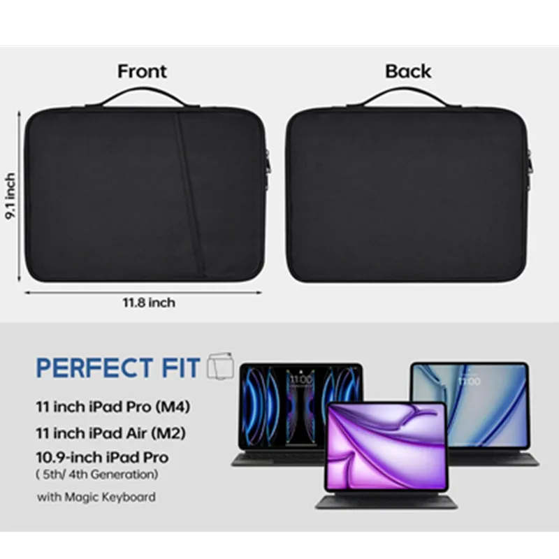 Bolsa con asa impermeable a prueba de golpes, funda para portátil para Macbook Air 11 12 13 13,6 pulgadas M4 M3 M2 Chip Mac, accesorios de cubierta de libro