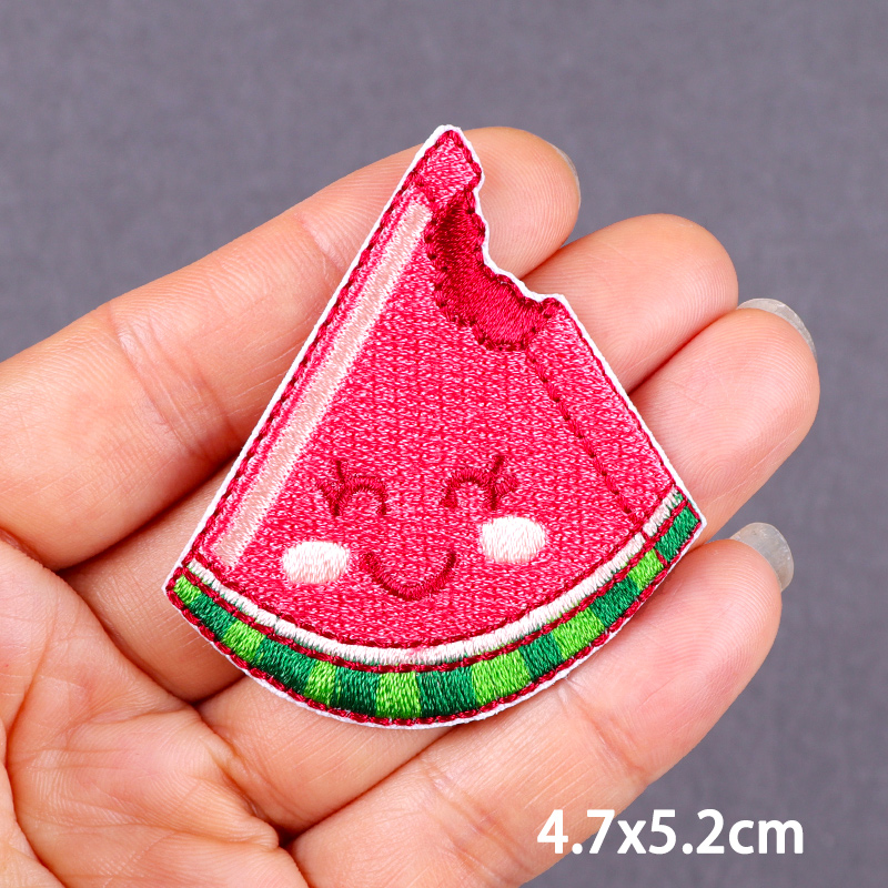 Parche bonito de dibujos animados DIY bordado hierro en parches para ropa parches termoadhesivos en ropa pegatina de planchado de gato sandía