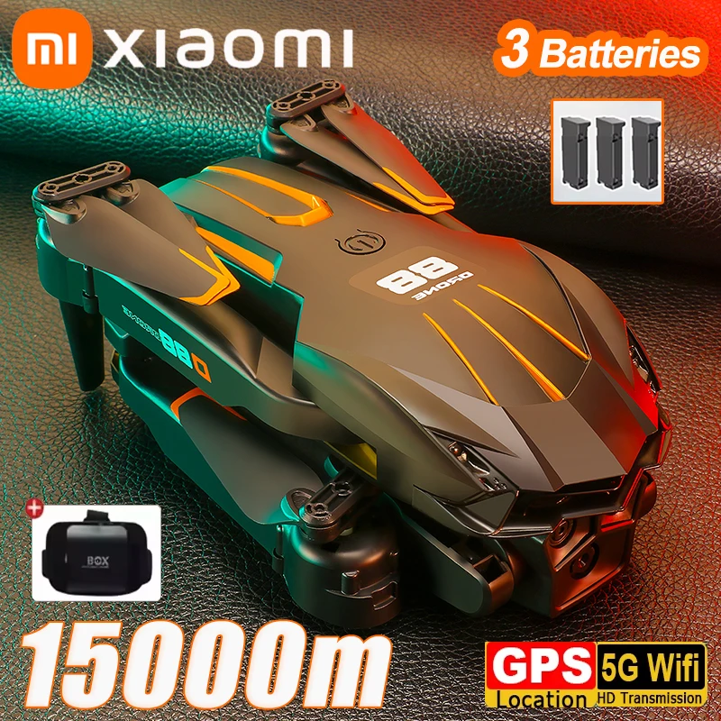 Xiaomi drone 3 baterias 8k câmera hd fotografia aérea inteligente evitar obstáculos motor sem escova 5g wifi gps vr d88 drone