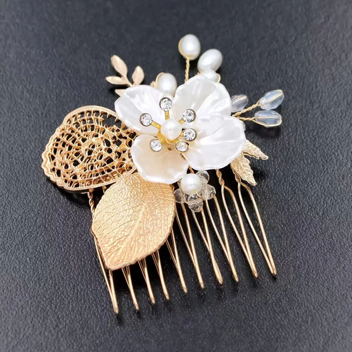 1 Stück Braut Kopfschmuck Blattgold Haarkamm Braut Kopfschmuck Einsatz Kamm Schmuck