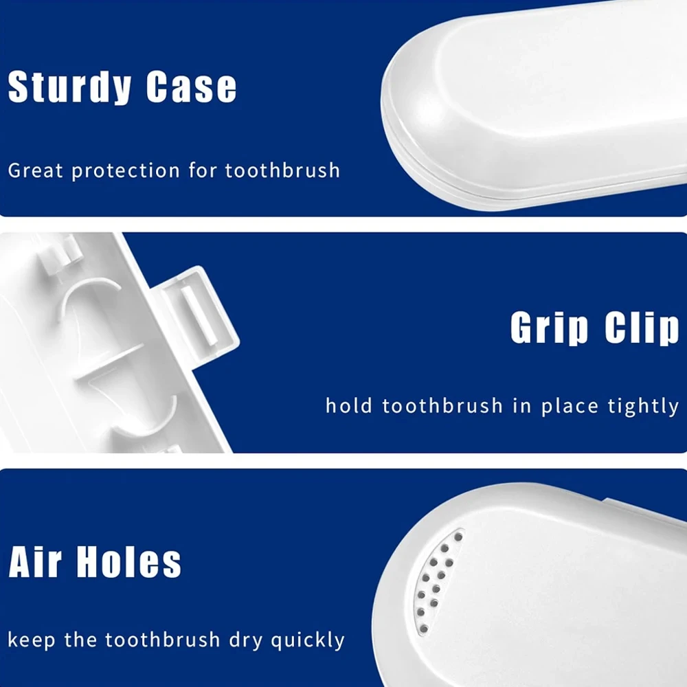 Estuche para cepillos de dientes eléctricos, estuche de almacenamiento portátil para cepillos de dientes, cubierta protectora de viaje a prueba de polvo, herramientas de almacenamiento de diseño a presión