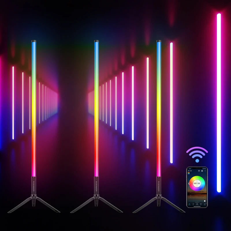 6Pack TL-130Pro Smart Synkitt APP Control Bluetooth Rgb Led Tube Light Bar With Case Color Change Neon Dj Party Events Light