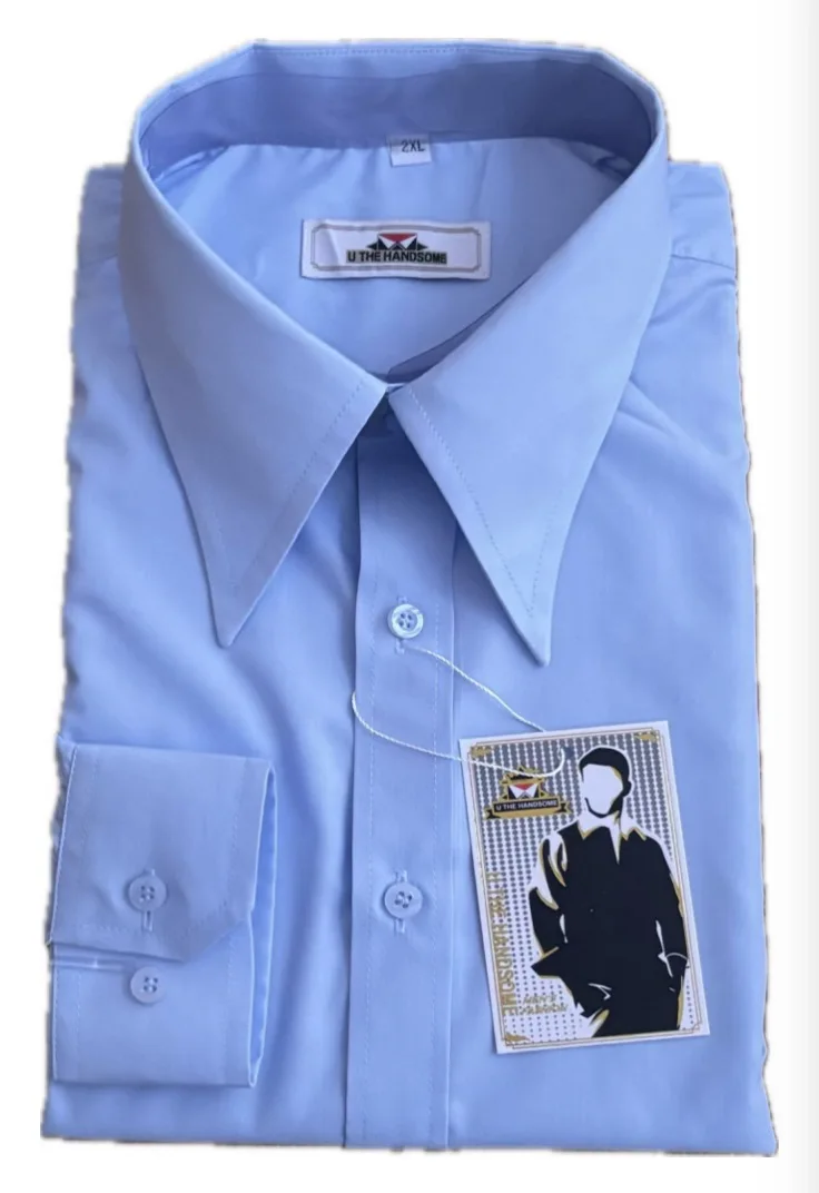 Camicia da uomo dal design retrò di marca alla moda, camicia a punta lunga - camicia personalizzata da uomo dall'aspetto retrò autentico