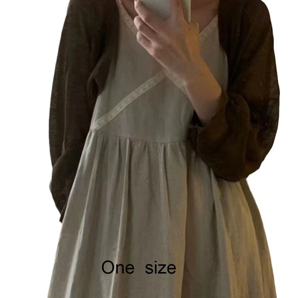 Neue dünne Sonnenschutz-Strickjacke mit Rüschen-Design, langärmelig, Sonnenschutz, Polyester, Sonnenschutz-Kleidung, kurzer Mantel, lässig, Sommer