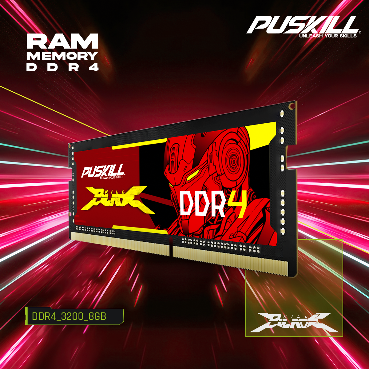 PUSKILL DDR4 DDR3L Memoria Ram Notebook 32GB 16GB 8GB 4GB 3200 2666 2400 1600 1333 Memoria para computadora portátil Sodimm