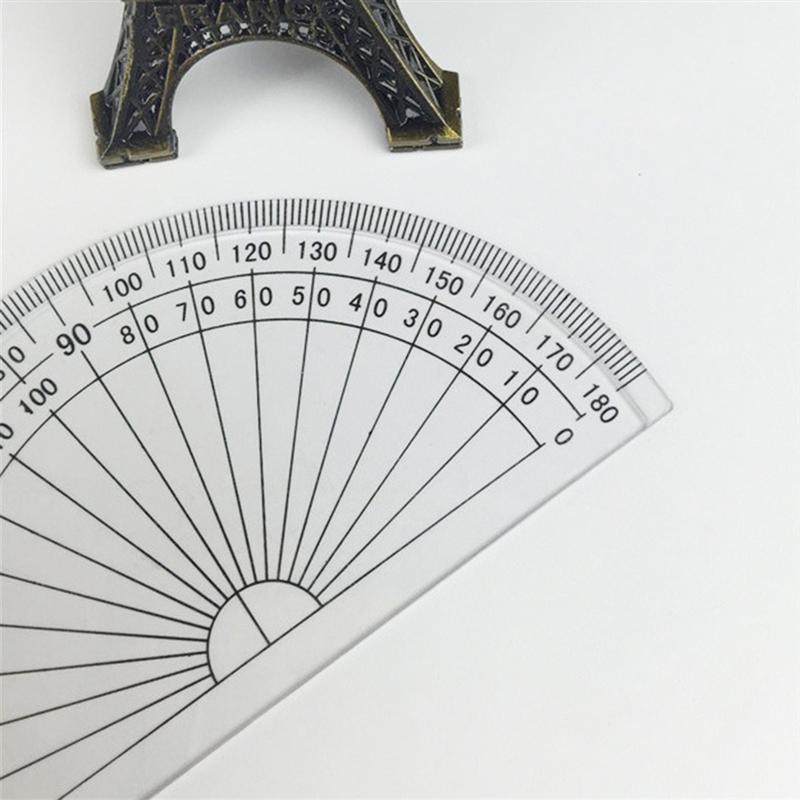 20 pezzi 4 pollici 10 cm plastica 180 gradi goniometro per misurazione dell'angolo righelli scuola ufficio studente matematica (trasparente)