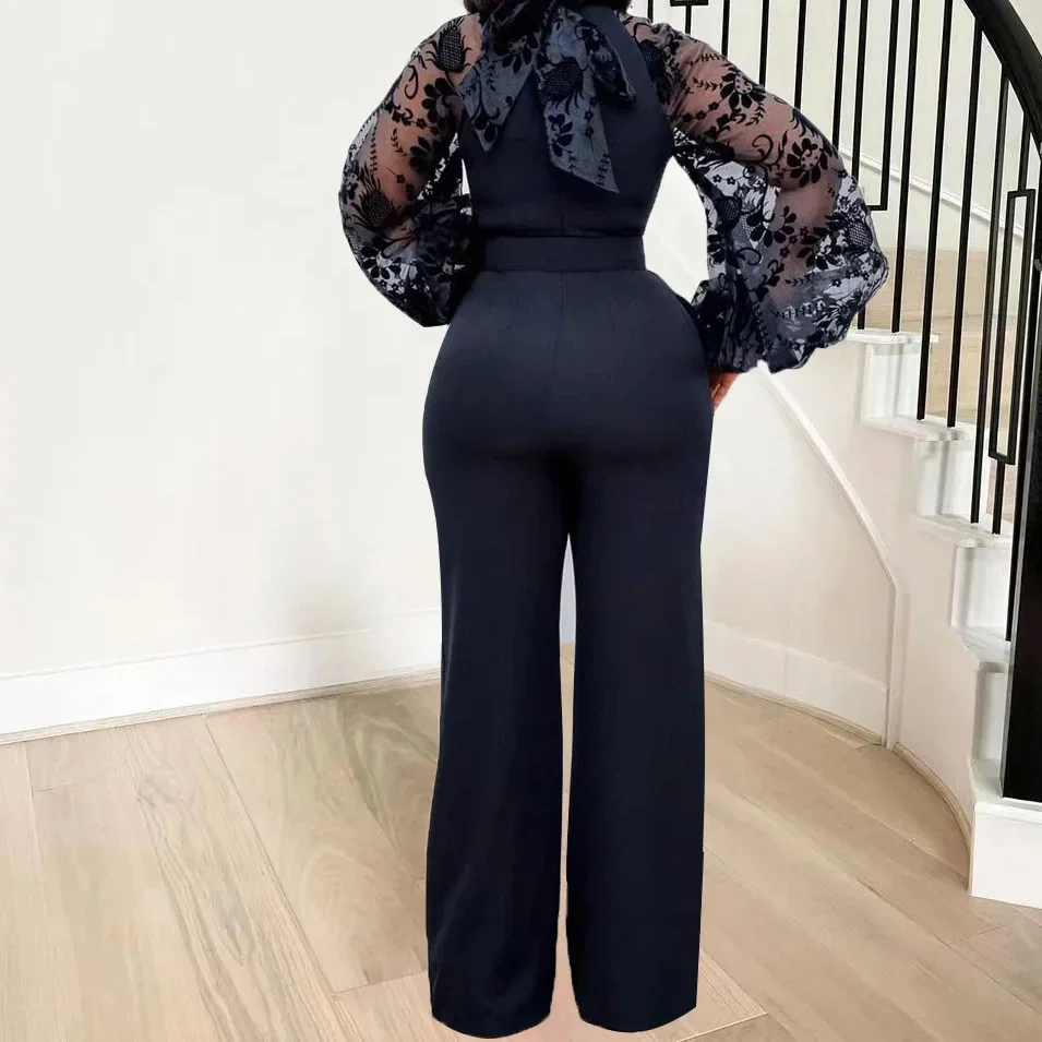 Mesh Overall Frauen Weiß Overalls Party Spitze Strampler Neu In Body Ein Stück Langarm Sommer Lange Hosen Y2k Frühling Arbeit