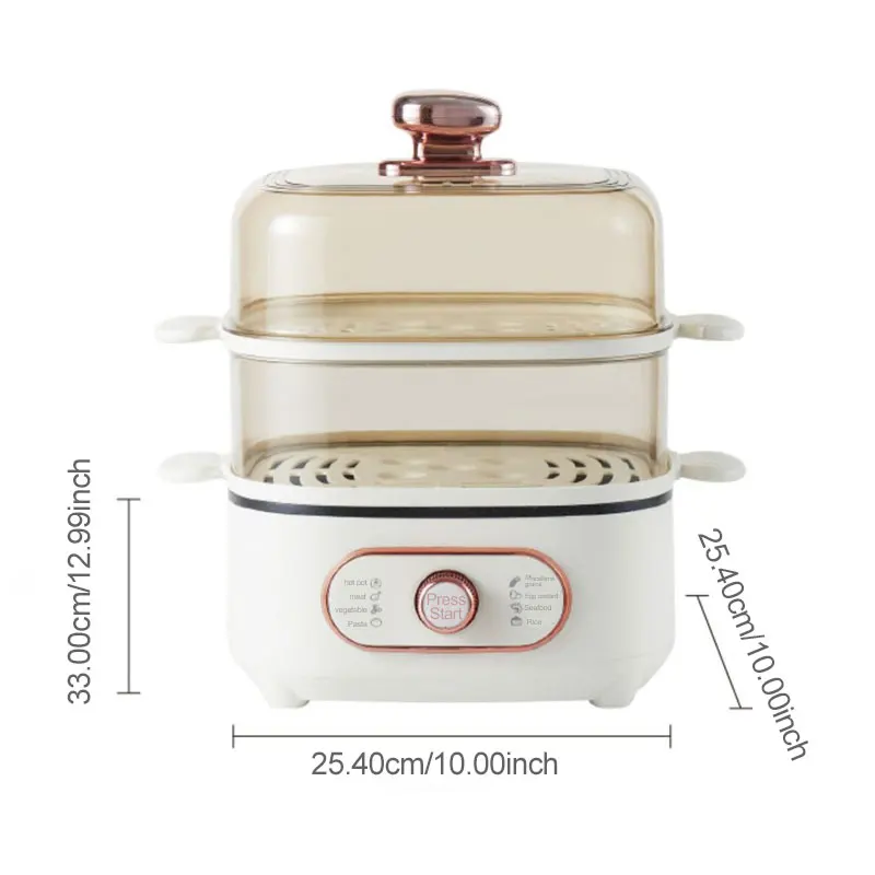 Multicooker 증기선 전기 증기 냄비 요리 김이 나는 홈 2 층 투명 음식 만두 가정용 팬 따뜻한 110V/220V