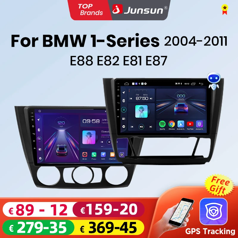 Junsun bezprzewodowy CarPlay Android Radio samochodowe dla BMW 1-seria 1 seria E87 E81 E82 E88 2004-2011 GPS systemy multimedialne 2 din