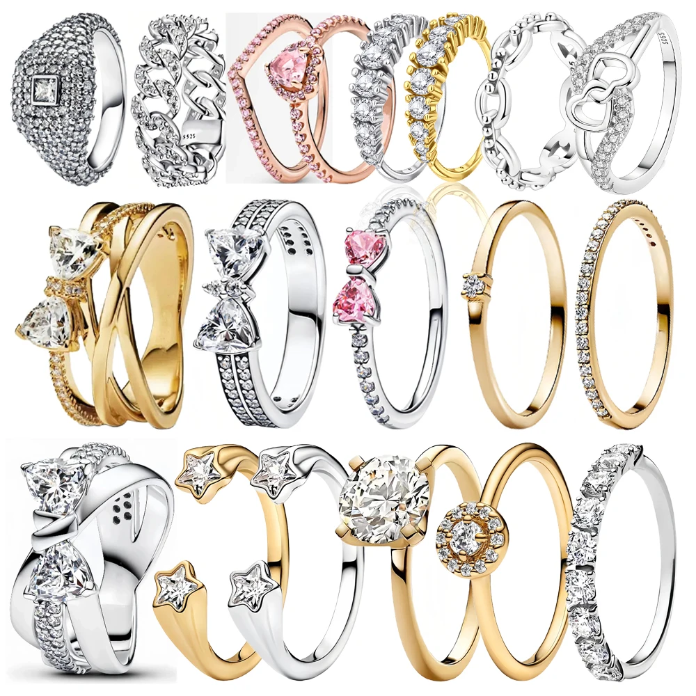 925 Sterling Silver Christmas Series Love Butterfly Five Pointed Star Zircon Inlay Fashionable Temperament Ring