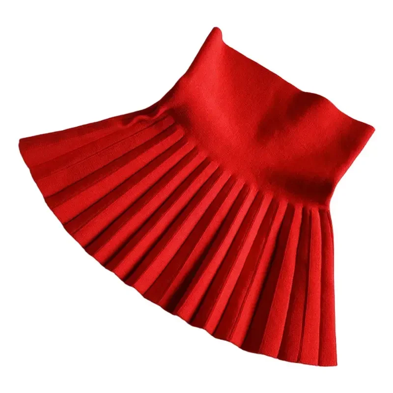 2-12 anni bambino neonata gonna in maglia autunno inverno principessa pieghettata abbigliamento per bambini scuola ragazze gonne Tutu per bambini vestiti