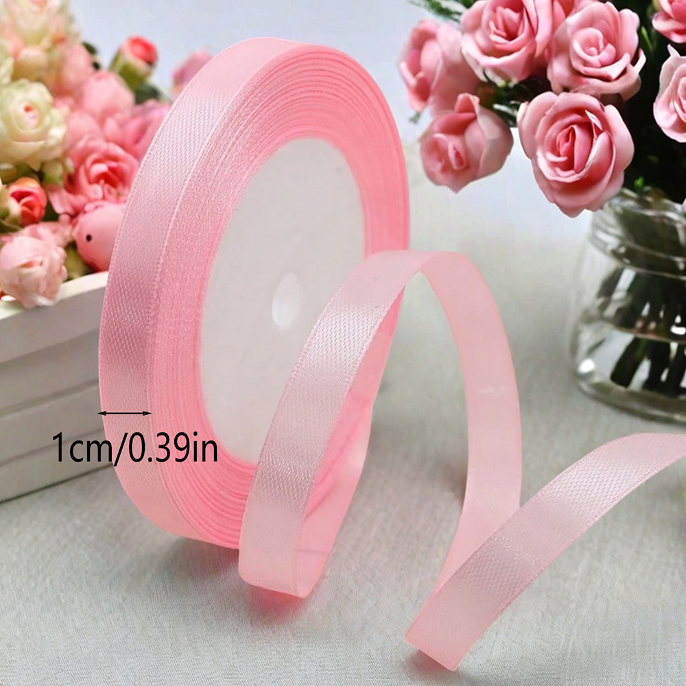 1 roll/5 rollen 0.6/1 cm breed lint boog lint bruiloft linten decoratie voor geschenkverpakkingen, geschenkdoos decoratie, DIY craft