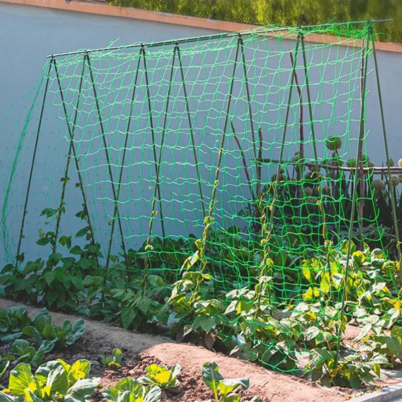 Pergolas de enrejado de plantas, red de cultivo de poliéster resistente, red de enrejado de jardín con malla cuadrada para plantas trepadoras, verduras,