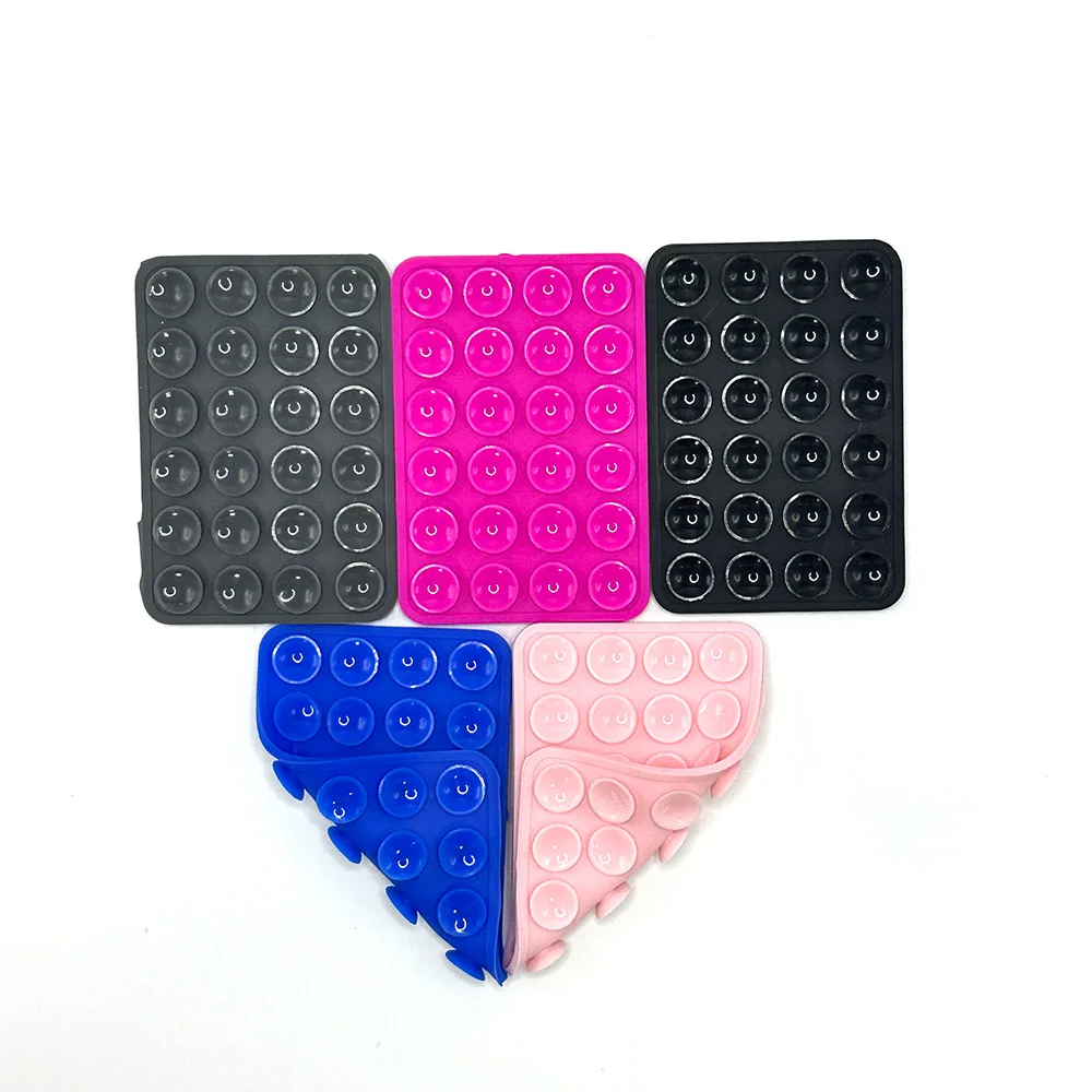 Silicone Suction Pad Double Sided For Mobile Phone Fixture Suction Cup Backed Adhesive Silicone Rubber Sucker Pad For Fixing