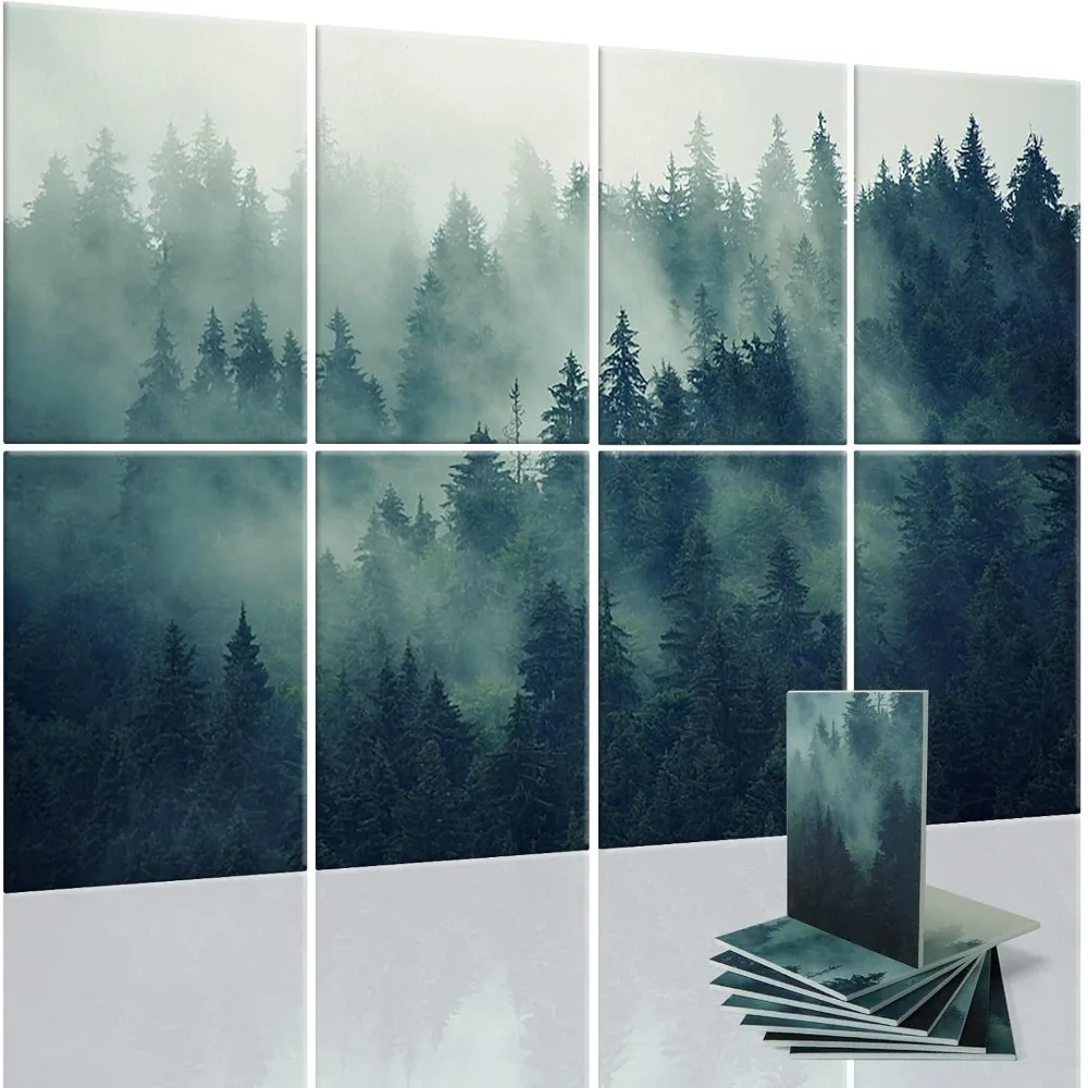 Soundproof Wall Panels 48x32, 8-Pack Acoustic Wall Art Panels, Sound Absorbing Decorative Wall Panels for Living Room, Bed
