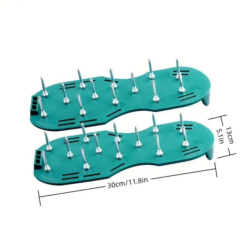 1 คู่สวนดินคลายรองเท้าสนามหญ้าเล็บรองเท้าสวน Inflatable ดินคลายรองเท้า Self-leveling อีพ็อกซี่สวนเครื่องมือ