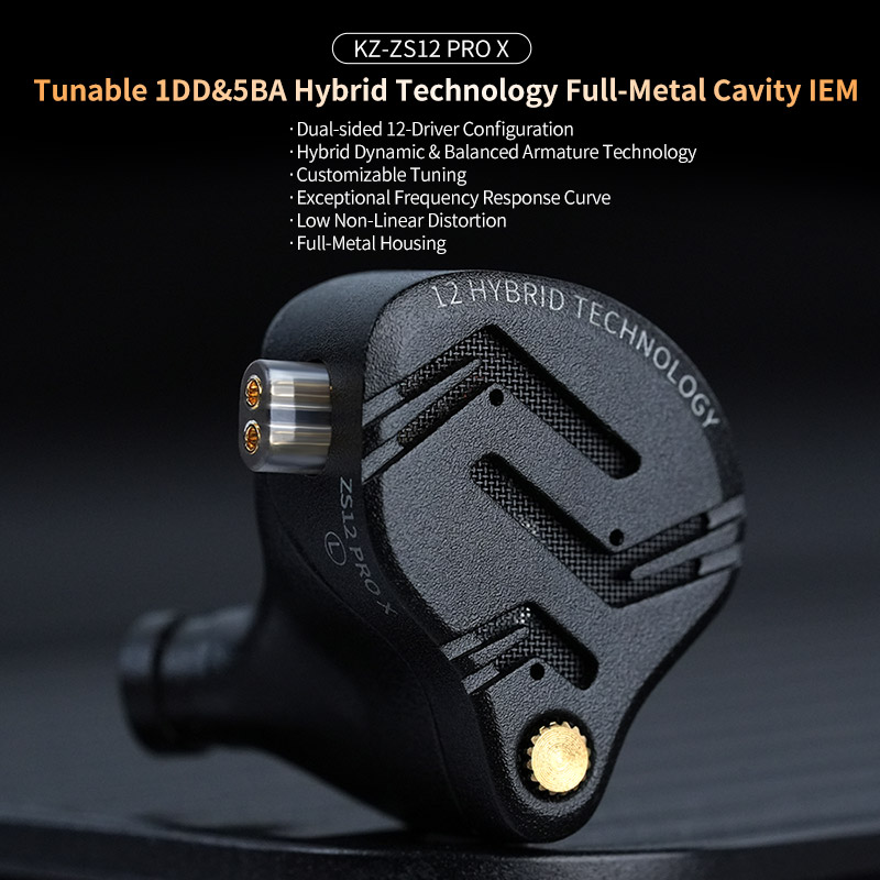 KZ ZS12 プロ X メタルイヤホン 1DD + 5BA ハイブリッド HIFI 低音インイヤーモニターヘッドフォン音楽スポーツノイズキャンセリングヘッドセット新到着