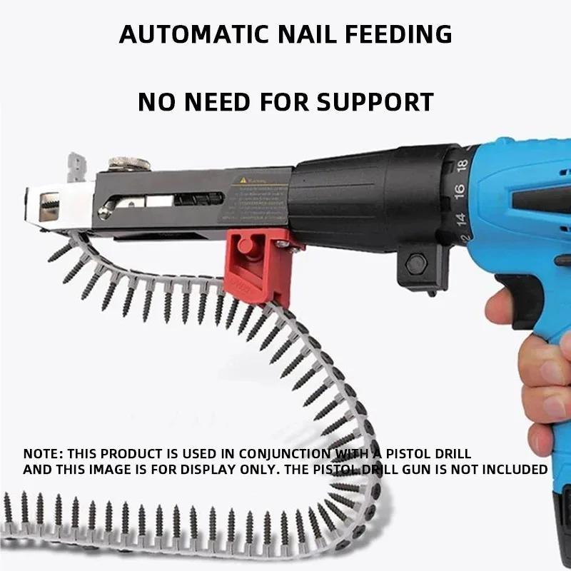 1 Set Chain Screw Gun Head Automatic Nail Gun Electric Batch Woodworking Decoration Rechargeable Screwdriver Self Tapping