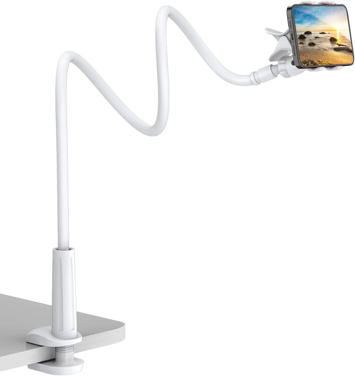 Lazy Phone Holder Stand, Lazy Bracket, Headrest Bed, 360 braços longos flexíveis, Clamp Mount para iPhone, Samsung, 3.5-6.7 "Devices, 100cm, 39,37"