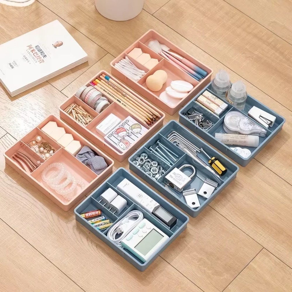 Desk Drawer Organizer Desk Sundries Stationery Storage Box Bin Cosmetics Makeup Organizer Home Office Drawer Divider Container