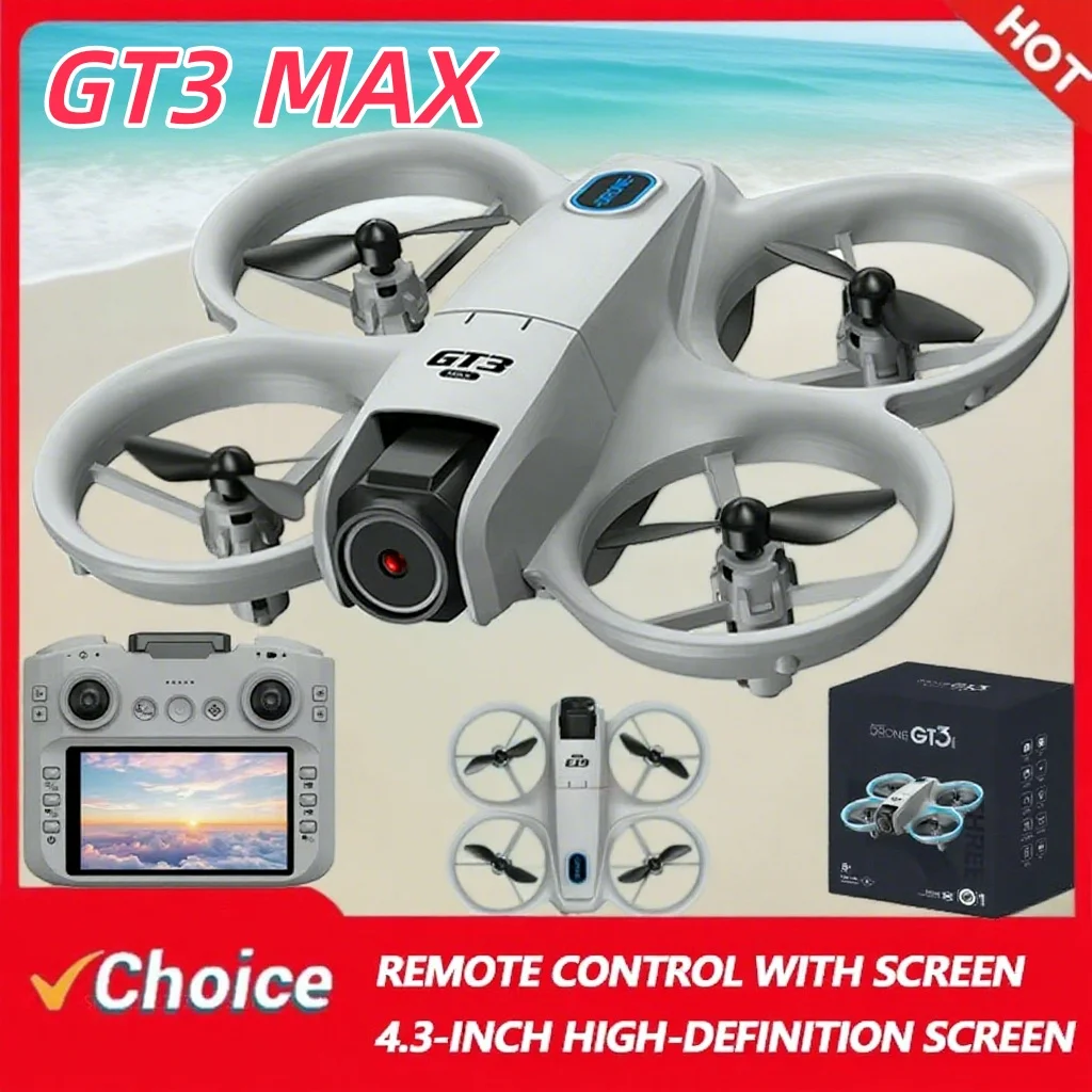 2025Nuevo GT3 MAX Drone 8K HD 4,3 "helicóptero con modo sin cabeza y control remoto 360 °   Flip Quadcopter Toys Mini Drone Fors Regalos de juguetes para niños