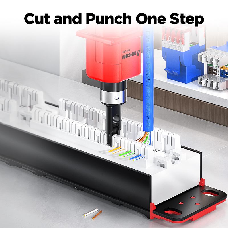 Đấm Xuống Dụng Cụ AMPCOM 110 Loại Móc Chìa Khóa Jack Tác Động Dụng Cụ Nhà Ga Chèn Vào Dụng Cụ Với Với Lưỡi Dao Lưu Trữ Cho Cáp Ethernet