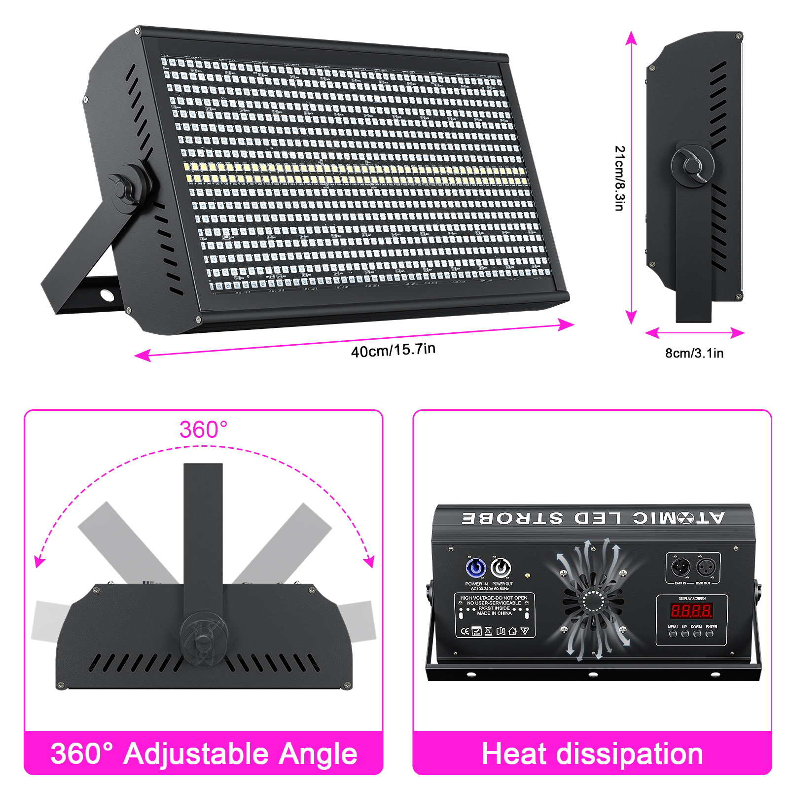 Yiflamefly 2 pièces barre lumineuse de scène lavage lumières stroboscopiques 130W RGB LED barre de lumière ascendante DMX512 DJ lumières pour fête Disco mariage vacances KTV