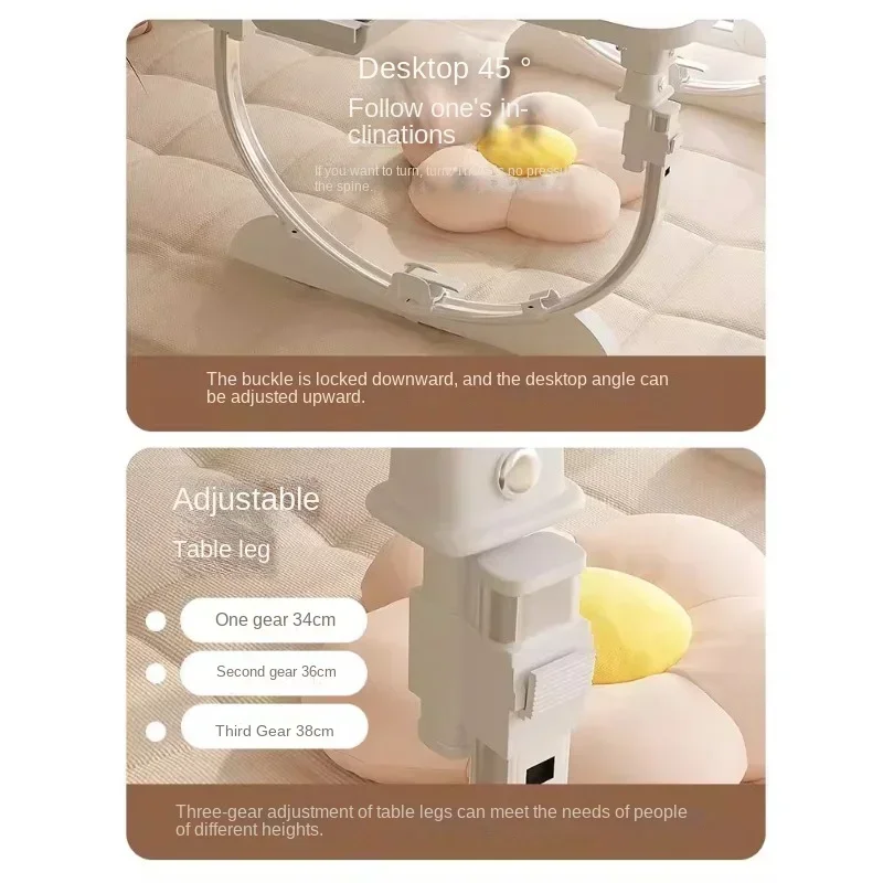 Mesa pequeña en la cama, computadora portátil, mesa plegable, soporte multifuncional, tablero de mesa pequeño, escritorio de escritura elevable y descenso