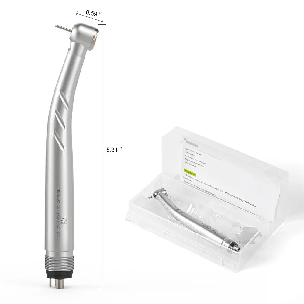 2/4 หลุม Azdent ทันตกรรม LED Handpiece ความเร็วสูง E-เครื่องกําเนิดไฟฟ้าแบบบูรณาการมาตรฐานหัว Push ปุ่ม 3 สเปรย์น้ํา JD008A-SP