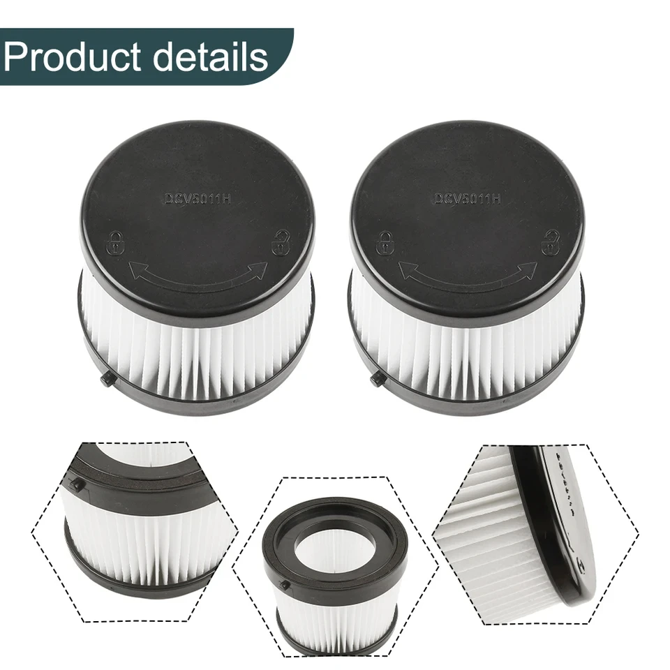 2pcs Filters Washable Reusable For  DCV501HB 20V Cordless Handheld Vacuum Cleaner DCV5011H Replacement