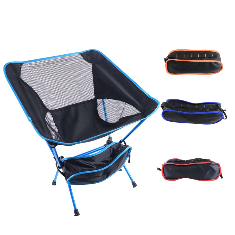 Silla portátil de playa con forma de luna, barbacoa de pesca, silla plegable de aleación ultraligera con autoconducción