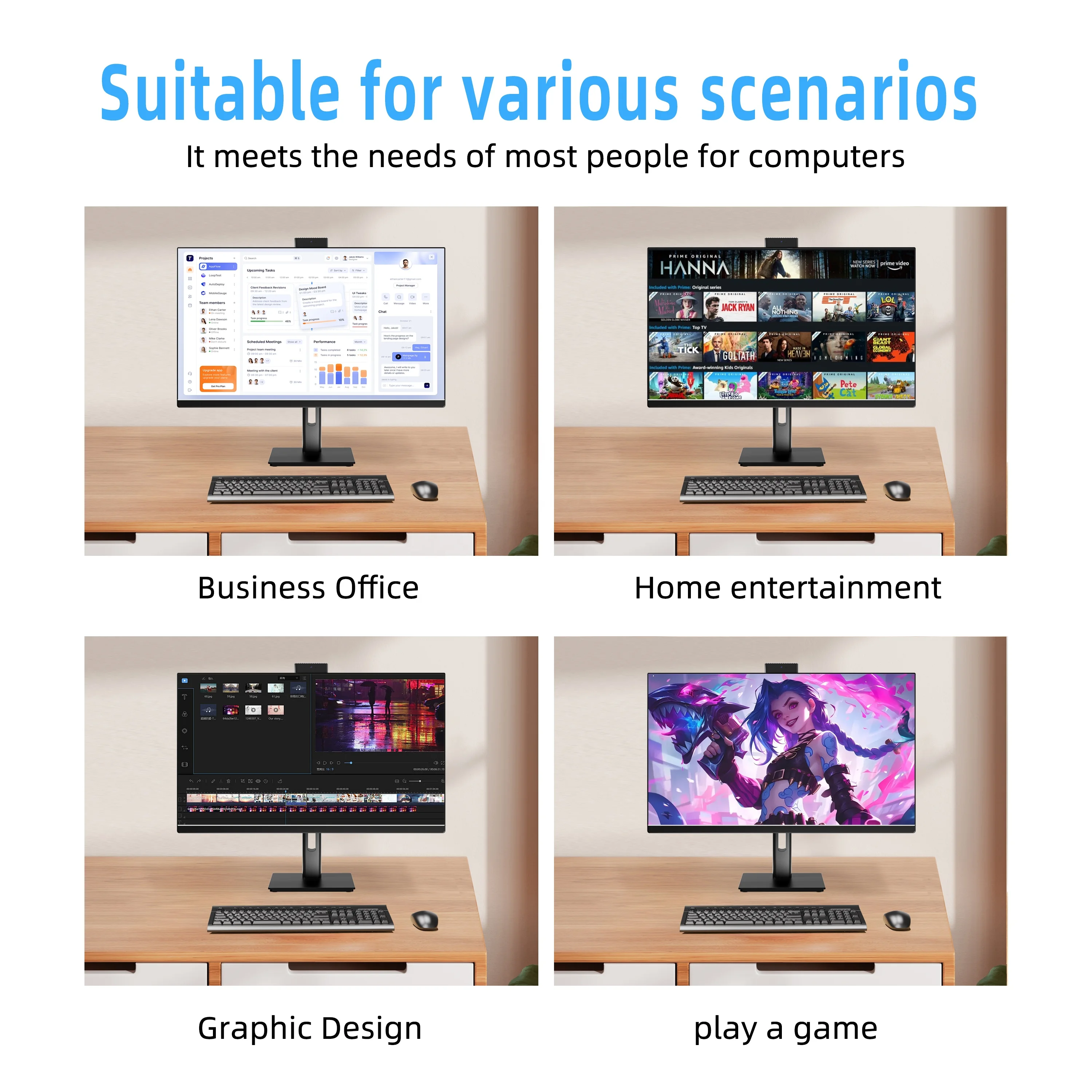 High-speed Response Gamer AIO Computer Chinese Computer 23.8-inch FHD Screen All-in-one Machine