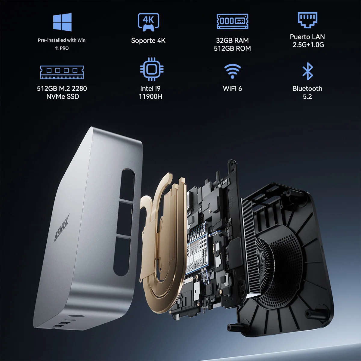 ACEMAGIC M1 Mini Gaming PC Intel Core i9-11900H Mini Computer 4K Triple Display Mini Desktop Computers BT5.2/WiFi 6/Dual Channel