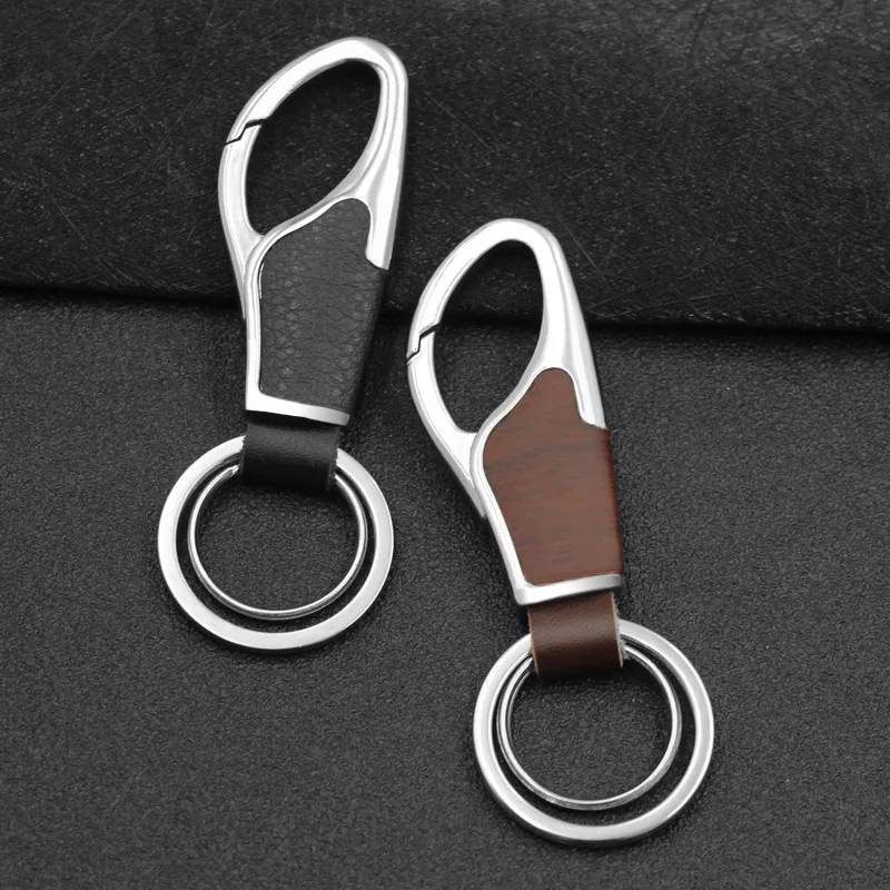 럭셔리 가죽 남자 키 체인 블랙 걸쇠 크리 에이 티브 DIY 열쇠 고리 홀더 자동차 열쇠 고리 남자 보석 선물