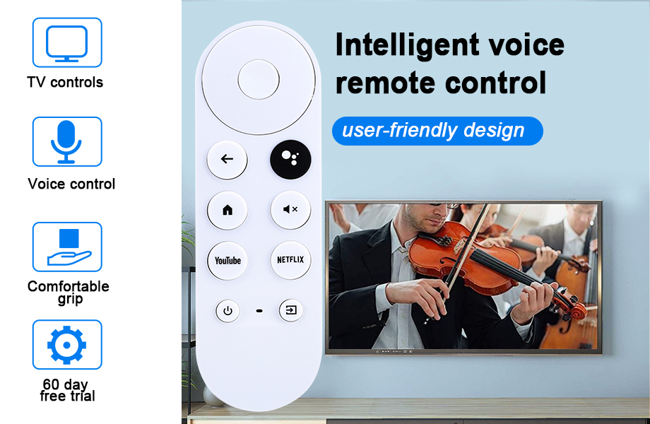 Google Chromecast TV Voice Remote Control Replacement for G9N9N GA01409-US GA01920-US GA01919-US GA01923-US GA02463