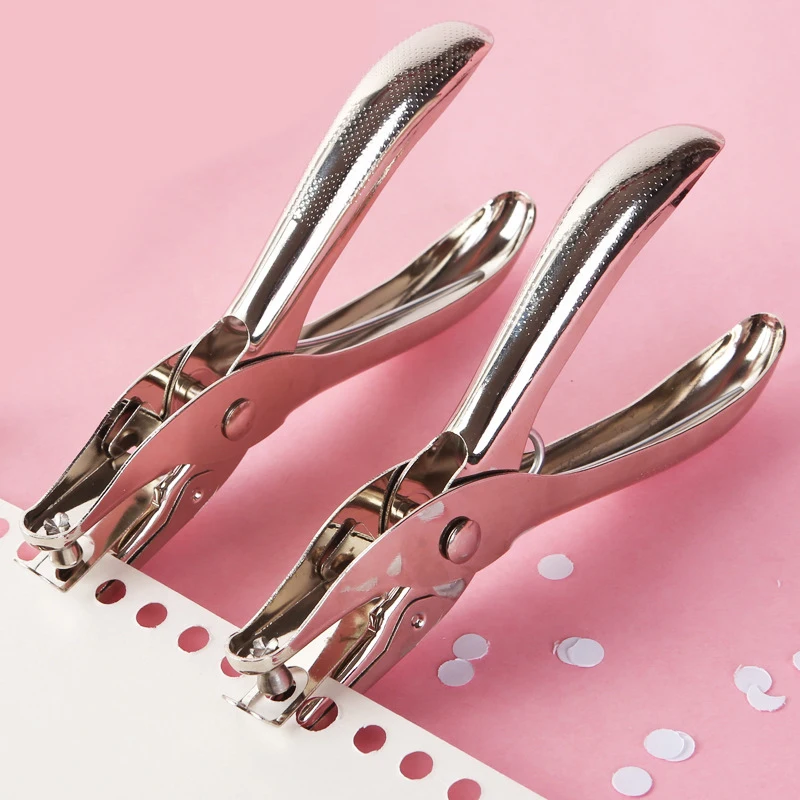 Office supplies metal hole punch manual hole punch student stationery paper card small round hole flipbook document binding