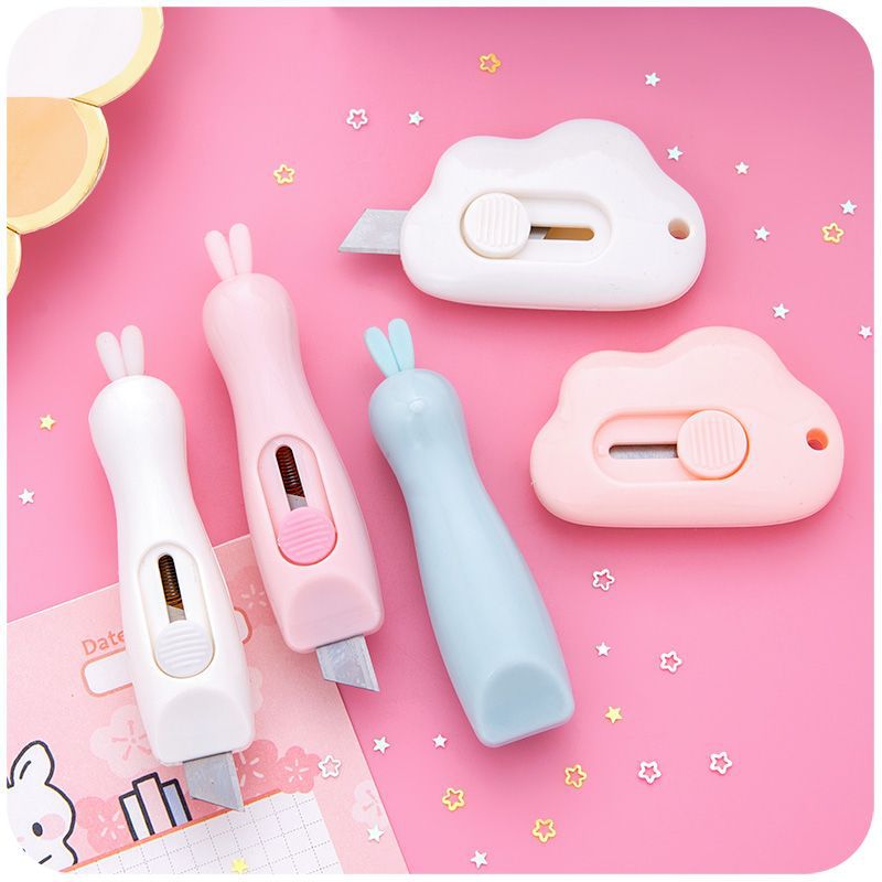 Cute Mini Art Utility Knife Cartoon Cat Paw Cloud Flower Shape Cutter Express Box Paper Envelope Opener Blade Stationery