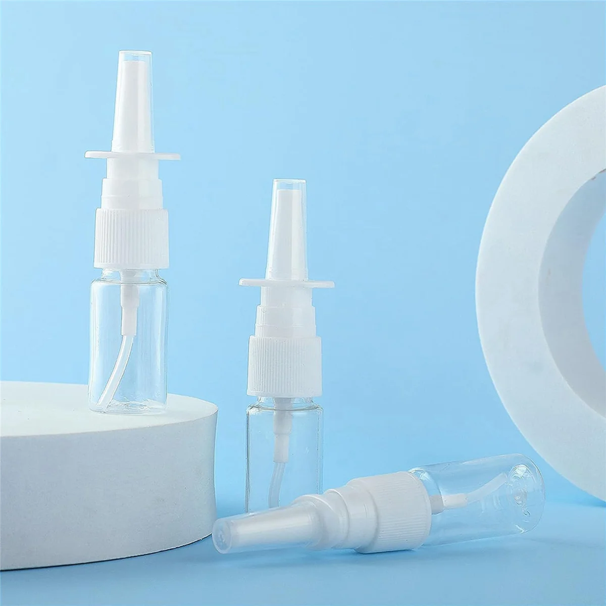 A72P 40Pcs Nasal Bottle, 10ML Clear Small Empty Nose Bottle Reusable Fine Mist Sprayers for Travel
