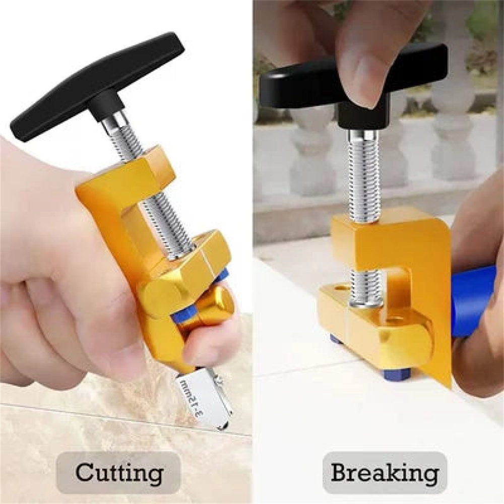 Tagliapiastrelle professionale 2 in 1 per ceramica e vetro Set di taglierine per vetro diamantate per utensili manuali da costruzione portatili per il taglio di piastrelle