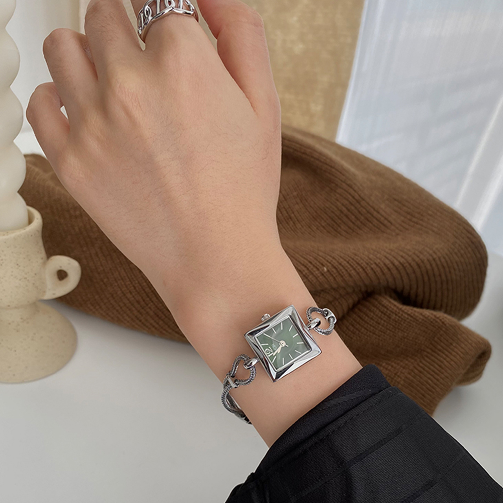 Frete grátis moda simplicidade temperamento relógio de corrente quadrada para mulheres menina corrente pulseira relógio acessórios femininos