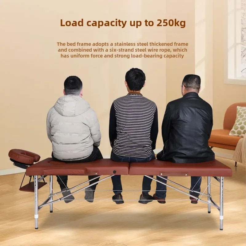 Lit de massage portable pliant en acier inoxydable, lit de levage, maison, beauté, physiothérapie, moxibustion, salons de beauté