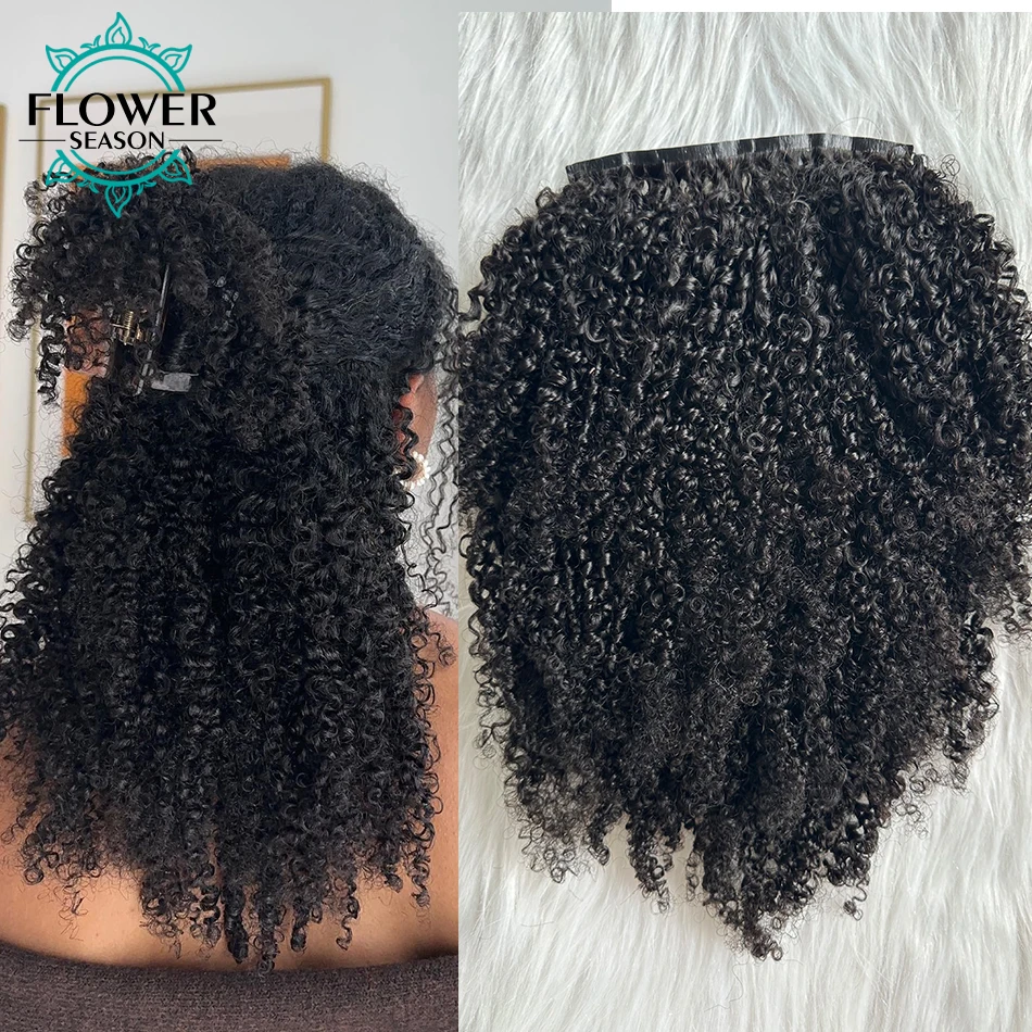 Afro kinky encaracolado clipe ins extensões de cabelo humano sem costura clipe do plutônio na trama da pele do cabelo 7 pçs/set 120g cabeça cheia para preto wome
