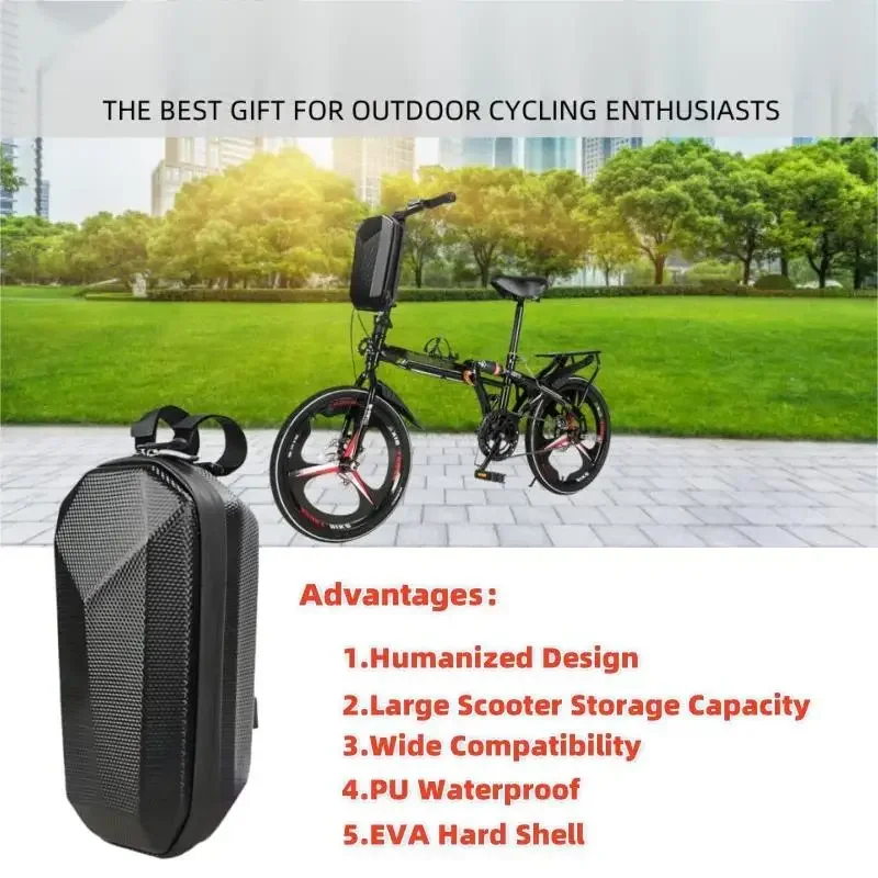 Bolsa de armazenamento para scooter elétrica, bolsa para guidão de bicicleta elétrica, bolsa de armazenamento com grande capacidade, à prova d'água, bolsa para guidão frontal