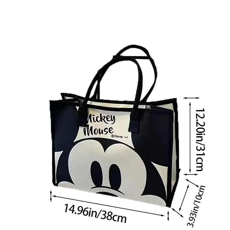 Torba na ramię damska Disney Mickey o dużej pojemności, koreańska wersja, modna torba płócienna, do codziennego dojazdu do pracy.