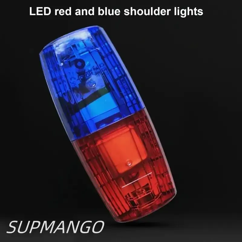Rouge bleu LED épaule voyant d'avertissement Police épaule pince lumière assainissement travailleur sécurité patrouille alarme Flash Signal lampe stroboscopique