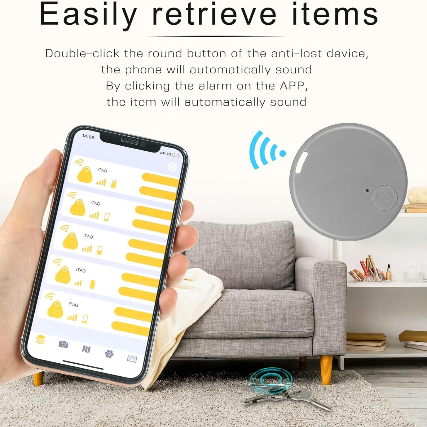 Mini rastreador GPS inalámbrico, llave de alarma antipérdida, bolso para niños, buscador de billetera, aplicación Bluetooth, localizador GPS, etiqueta inteligente para iPhone y Android