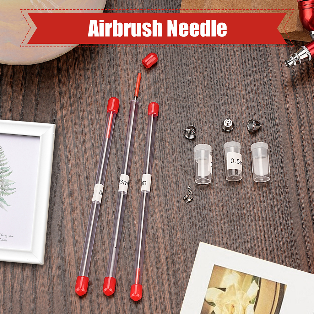 Set 3 0.2/0.3/0.5Mm Bình Bơm Phun Vòi Phun Kim Airbrushes Xịt Phun Sơn Phun Linh Kiện Thay Thế dụng Cụ Phụ Kiện