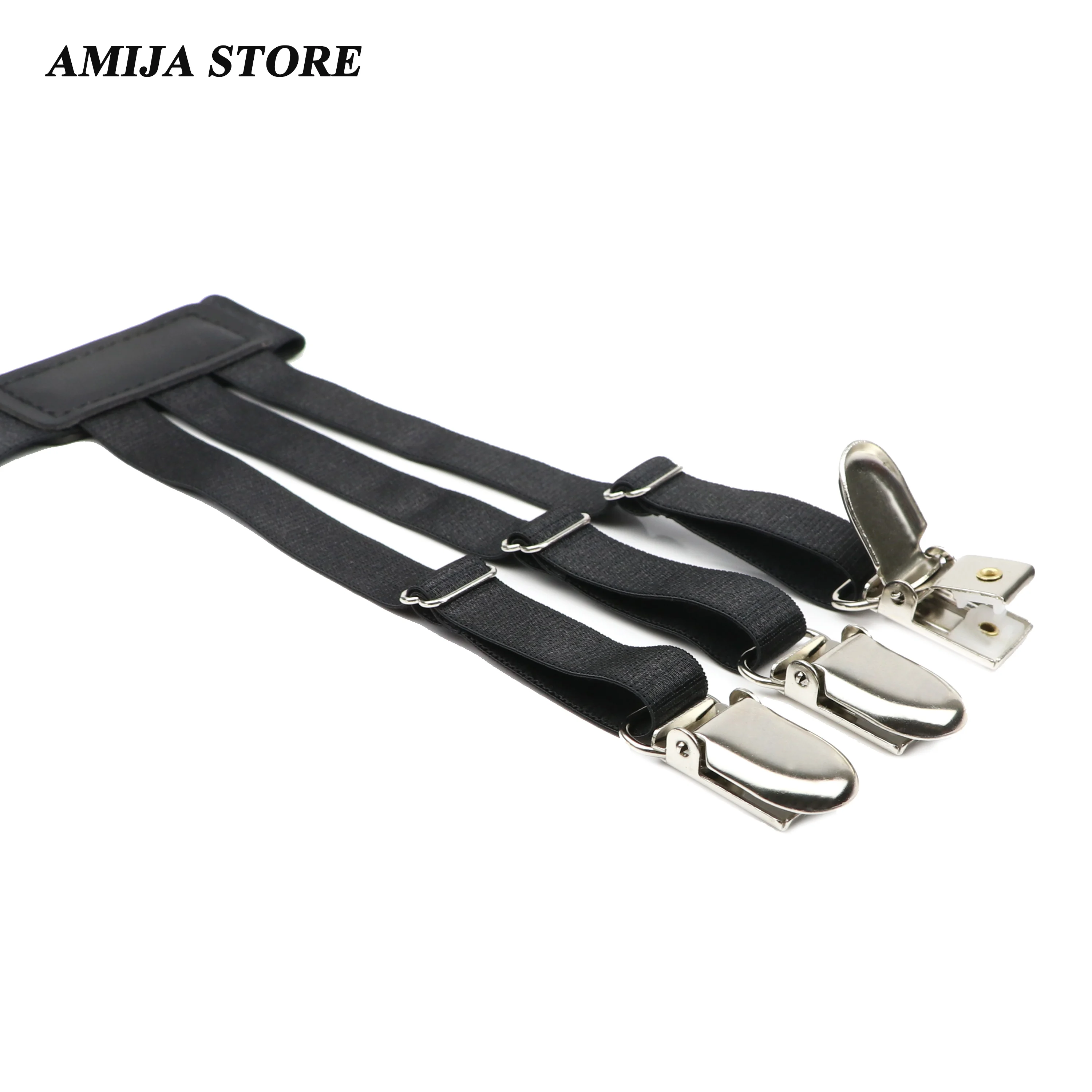 1 paio di camicie da uomo con cintura antiscivolo con clip di bloccaggio chiusura regolabile camicie Tirant Tucker gamba coscia reggicalze reggicalze